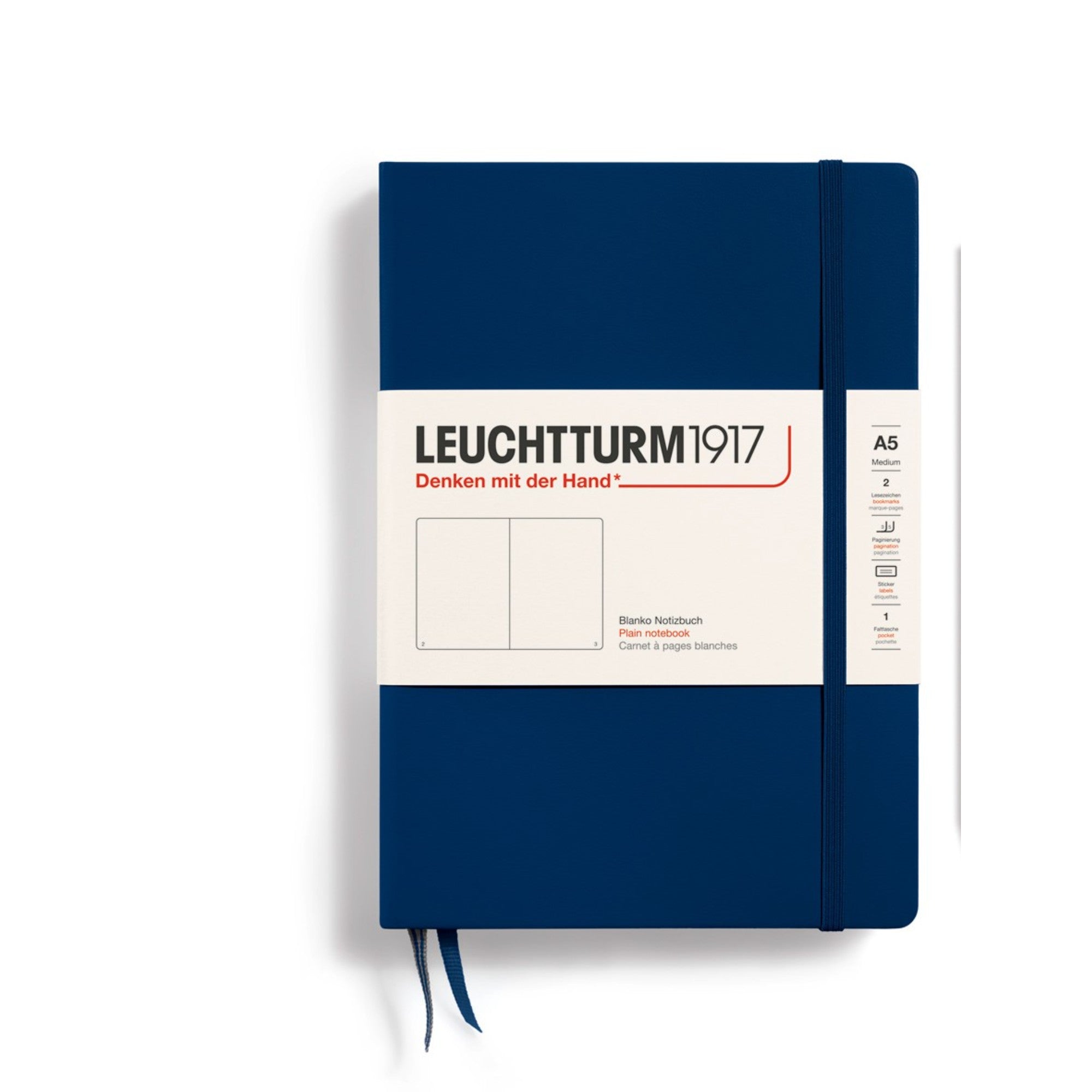 Caderno Leuchtturm1917 A5 - Capa Dura - Liso - Navy - 80g/m² Leuchtturm1917
