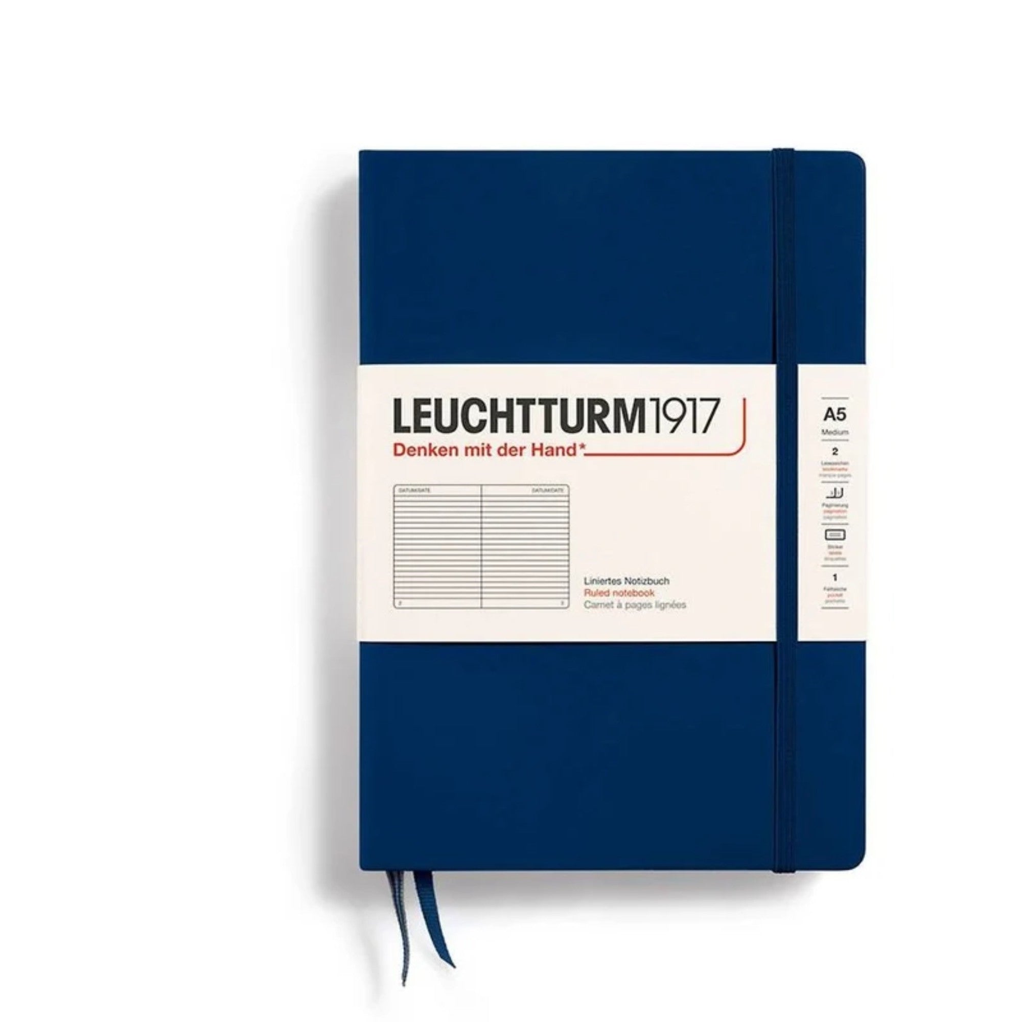 Caderno Leuchtturm1917 A5 - Capa Dura - Pautado - Navy - 80g/m² Leuchtturm1917