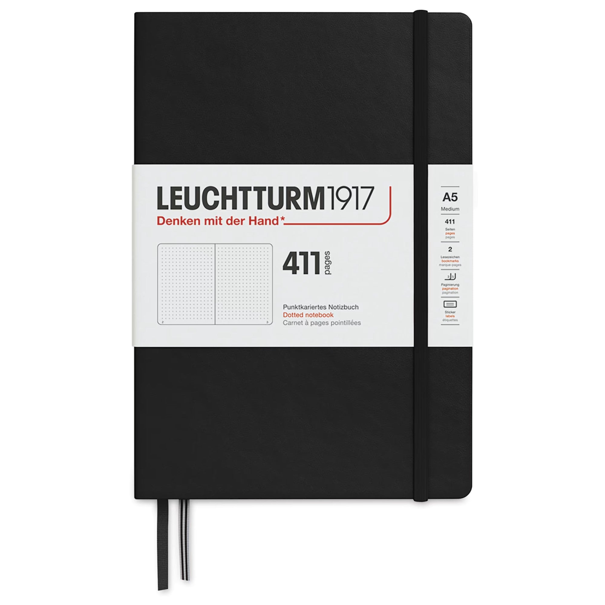 Caderno Leuchtturm1917 A5 - Capa Dura - Pontilhado - Preto - 80g/m² Leuchtturm1917