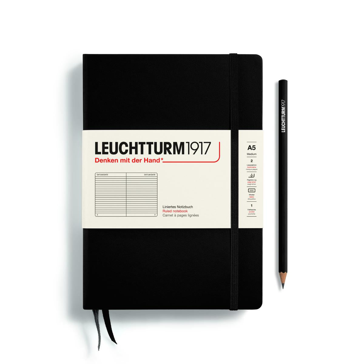 Caderno Leuchtturm1917 - Black - A5 - Pautado Leuchtturm1917