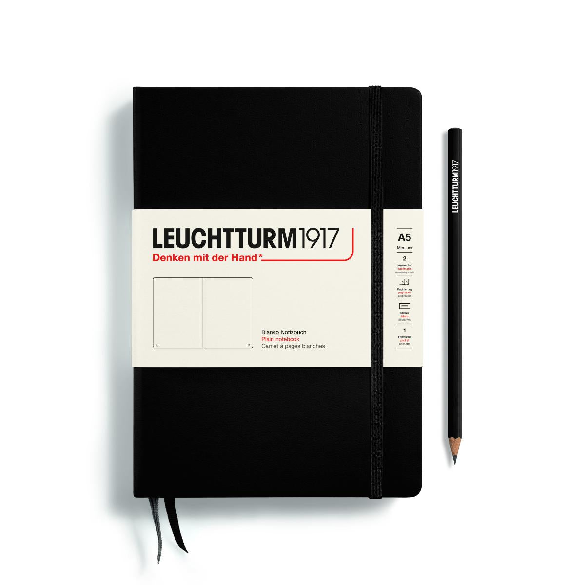 Caderno Leuchtturm1917 - Black - A5 - Sem Pauta Leuchtturm1917