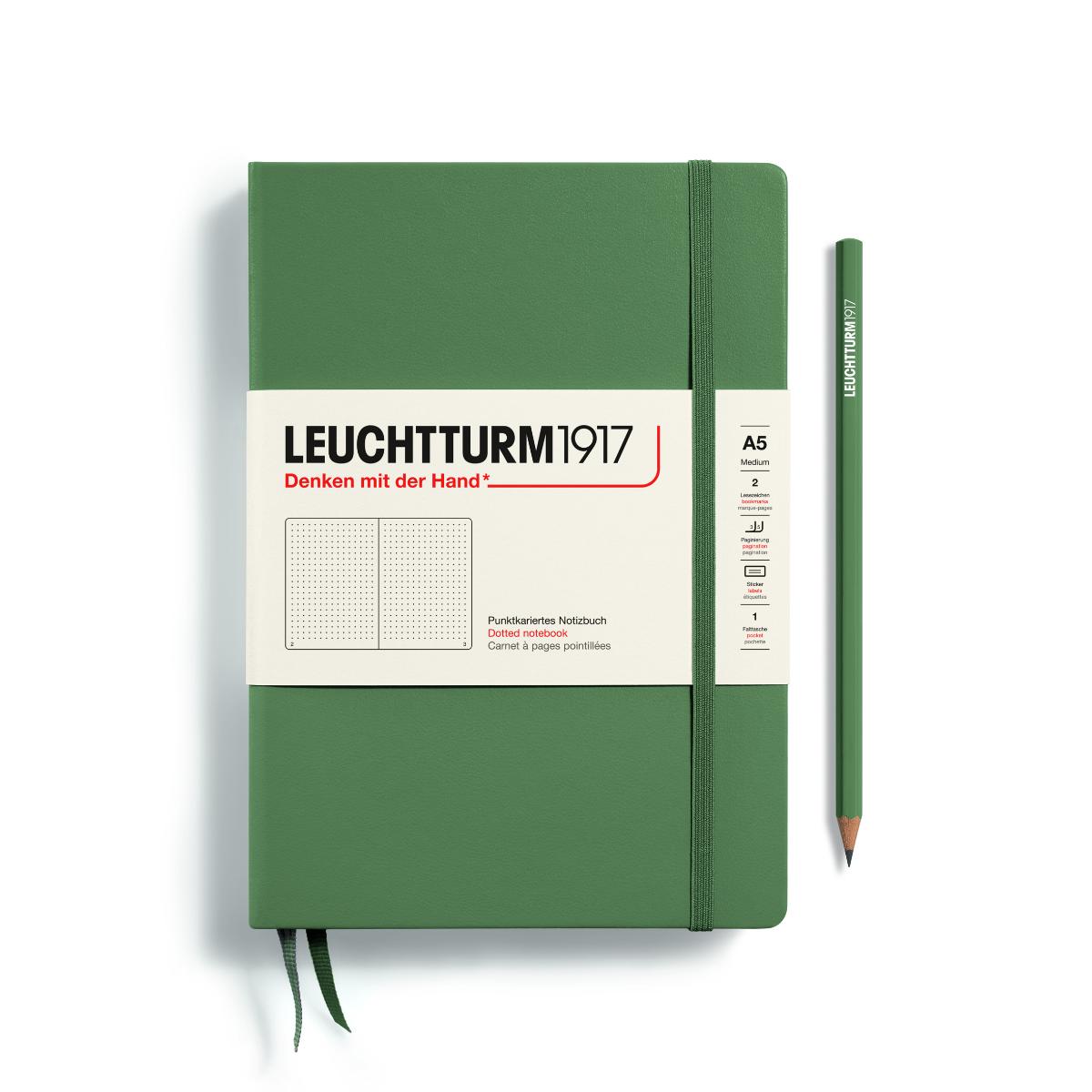 Caderno Leuchtturm1917 - Olive - A5 - Pontilhado Livraria Skilo
