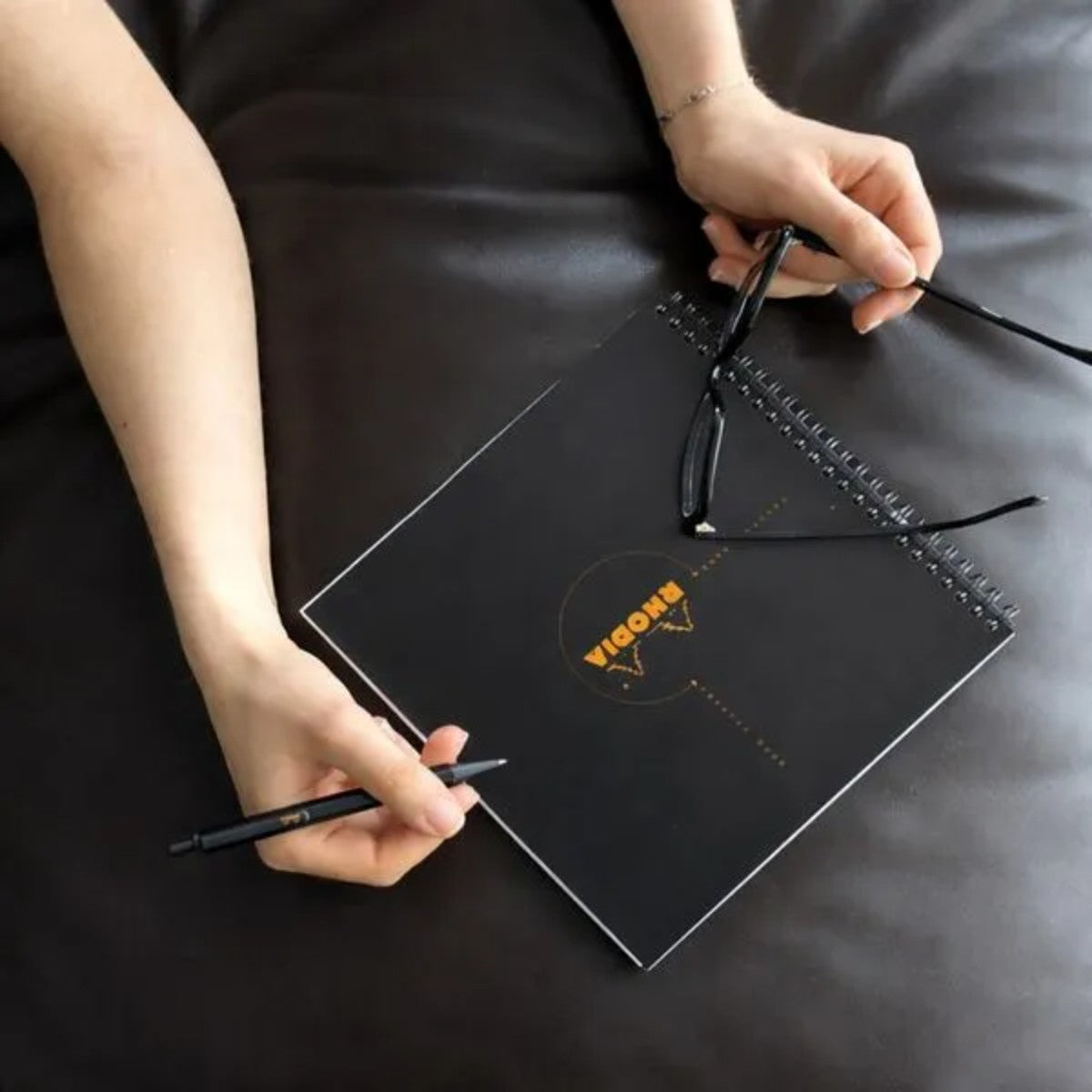Caderno Quadriculado Rhodia Reverse Book - 21x21cm - 80 folhas Rhodia