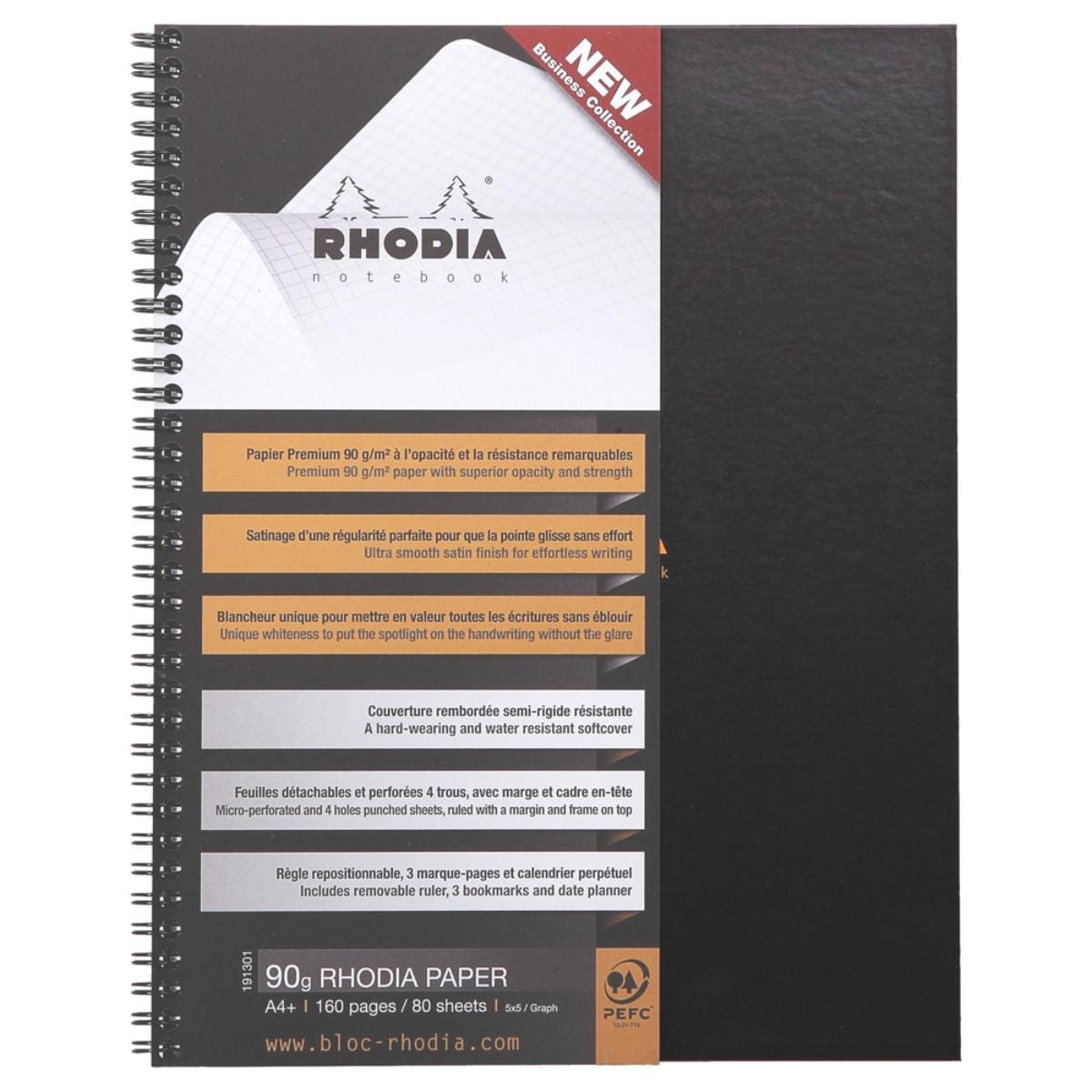 Caderno Rhodia Pro Book A4+  80FL 90G - Espiral 119930C Rhodia