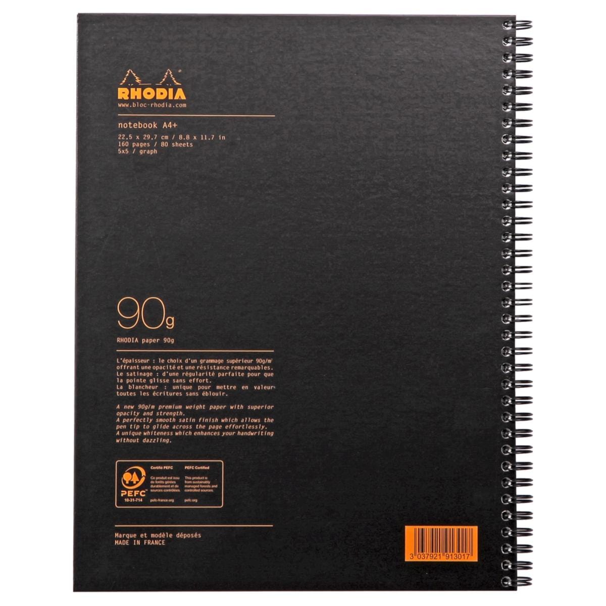 Caderno Rhodia Pro Book A4+  80FL 90G - Espiral 119930C Rhodia