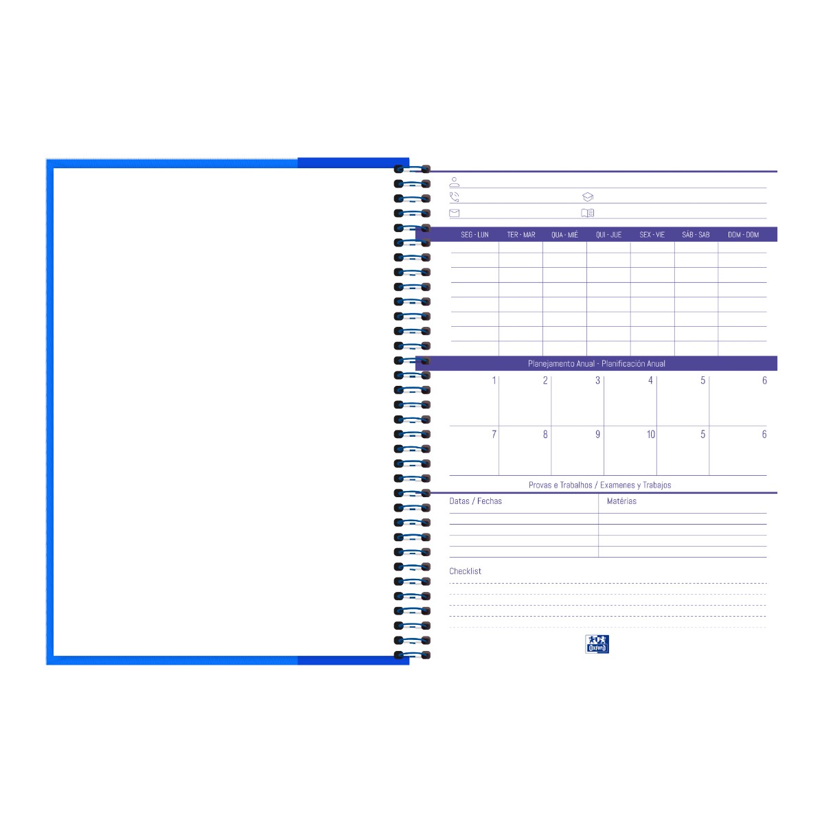 Caderno Universitário Oxford 1 Matéria - 80 Folhas - Azul Oxford