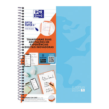 Caderno Universitário Oxford 1 Matéria - 80 Folhas - Azul Pastel Oxford
