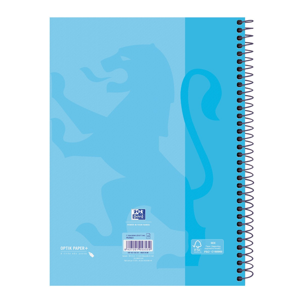Caderno Universitário Oxford 1 Matéria - 80 Folhas - Azul Pastel Oxford