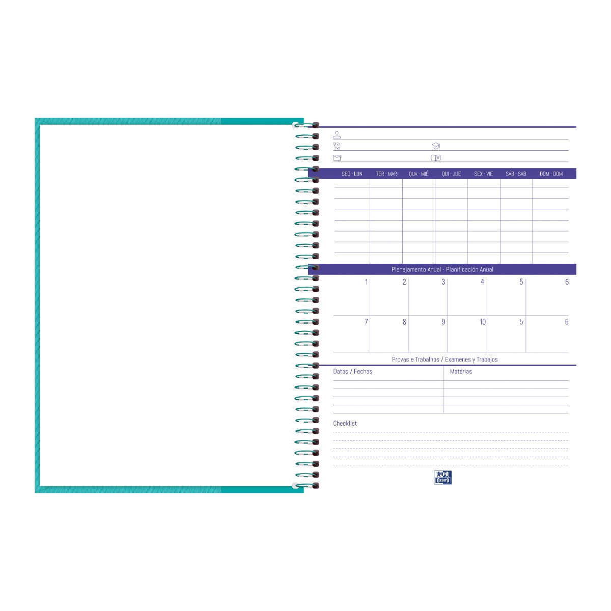Caderno Universitário Oxford 1 Matéria - 80 Folhas - Ice Mint Oxford