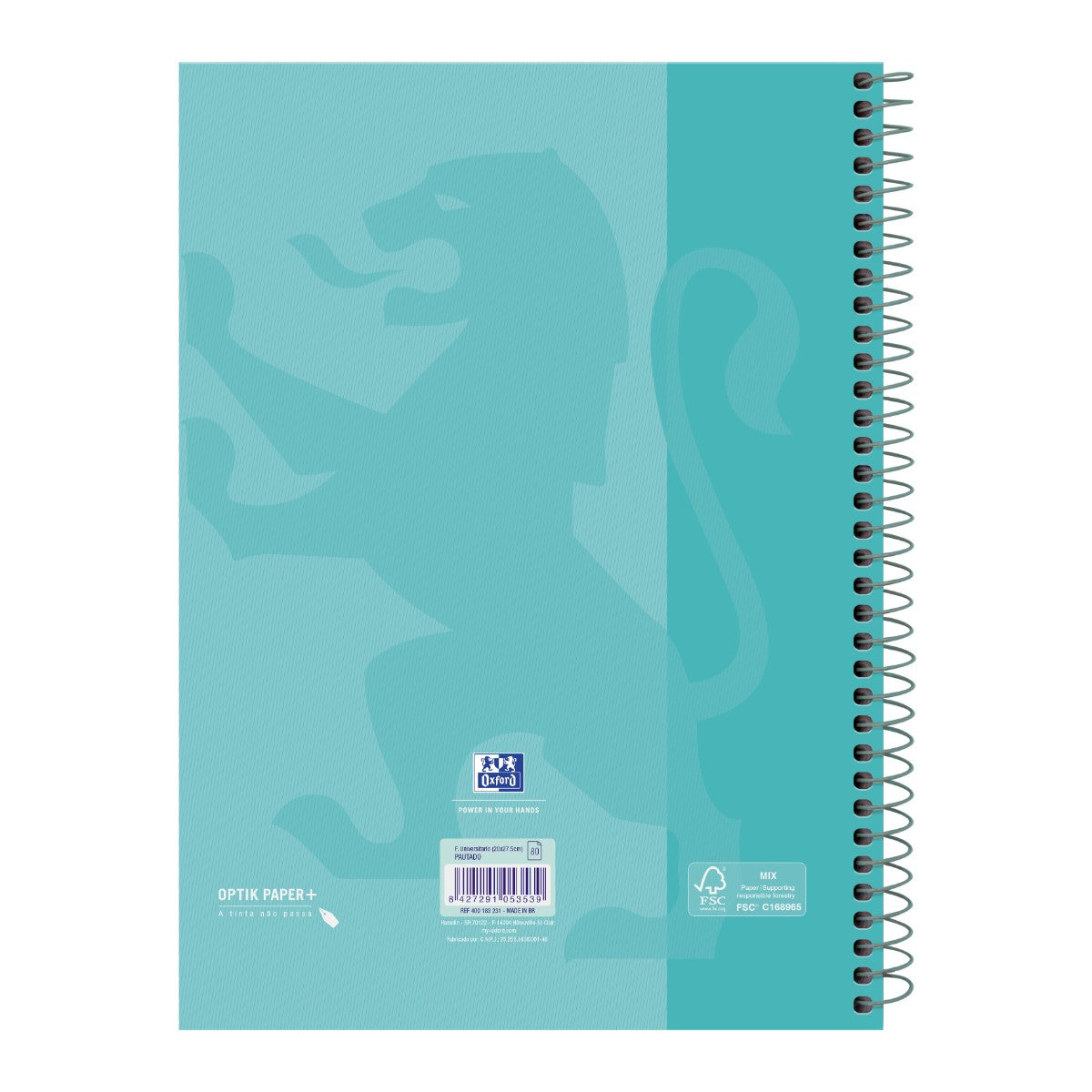 Caderno Universitário Oxford 1 Matéria - 80 Folhas - Ice Mint Oxford