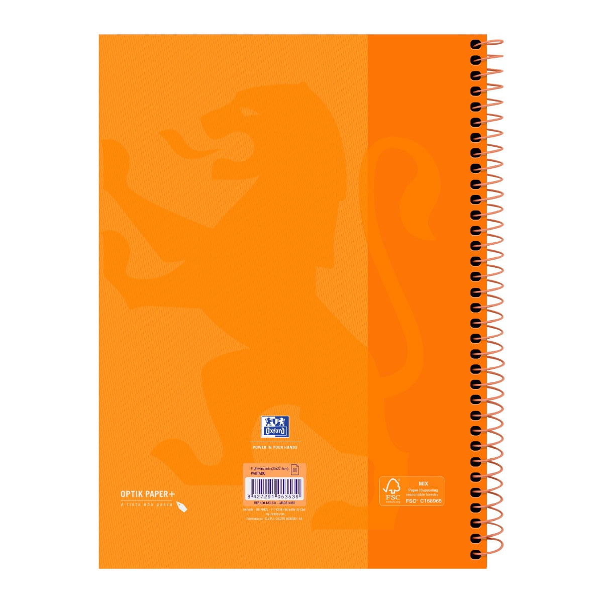 Caderno Universitário Oxford 1 Matéria - 80 Folhas - Laranja Oxford