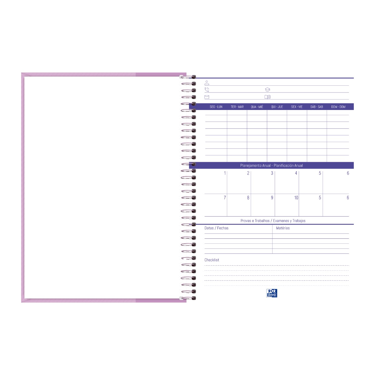 Caderno Universitário Oxford 1 Matéria - 80 Folhas - Lavanda Oxford