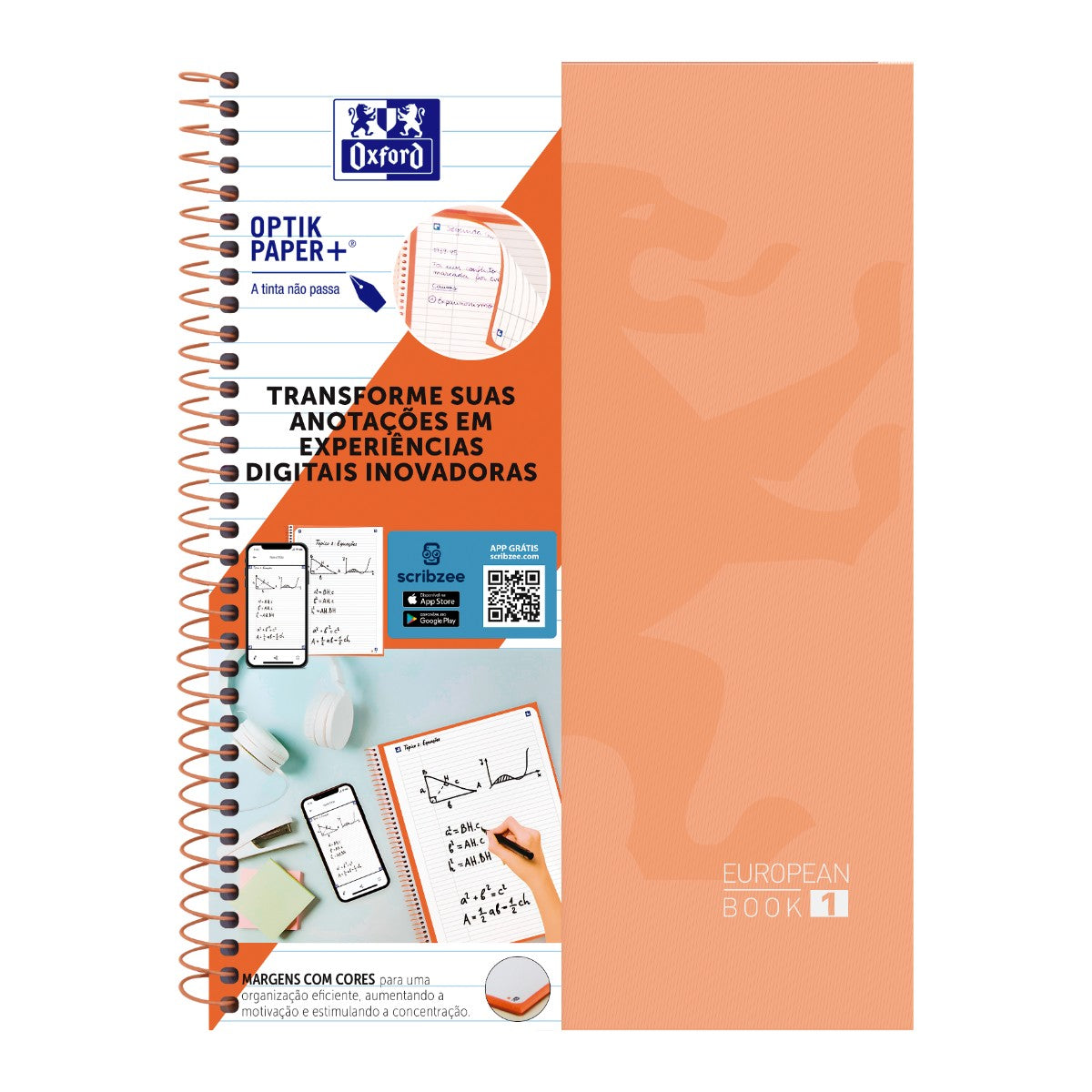 Caderno Universitário Oxford 1 Matéria - 80 Folhas - Peach Oxford