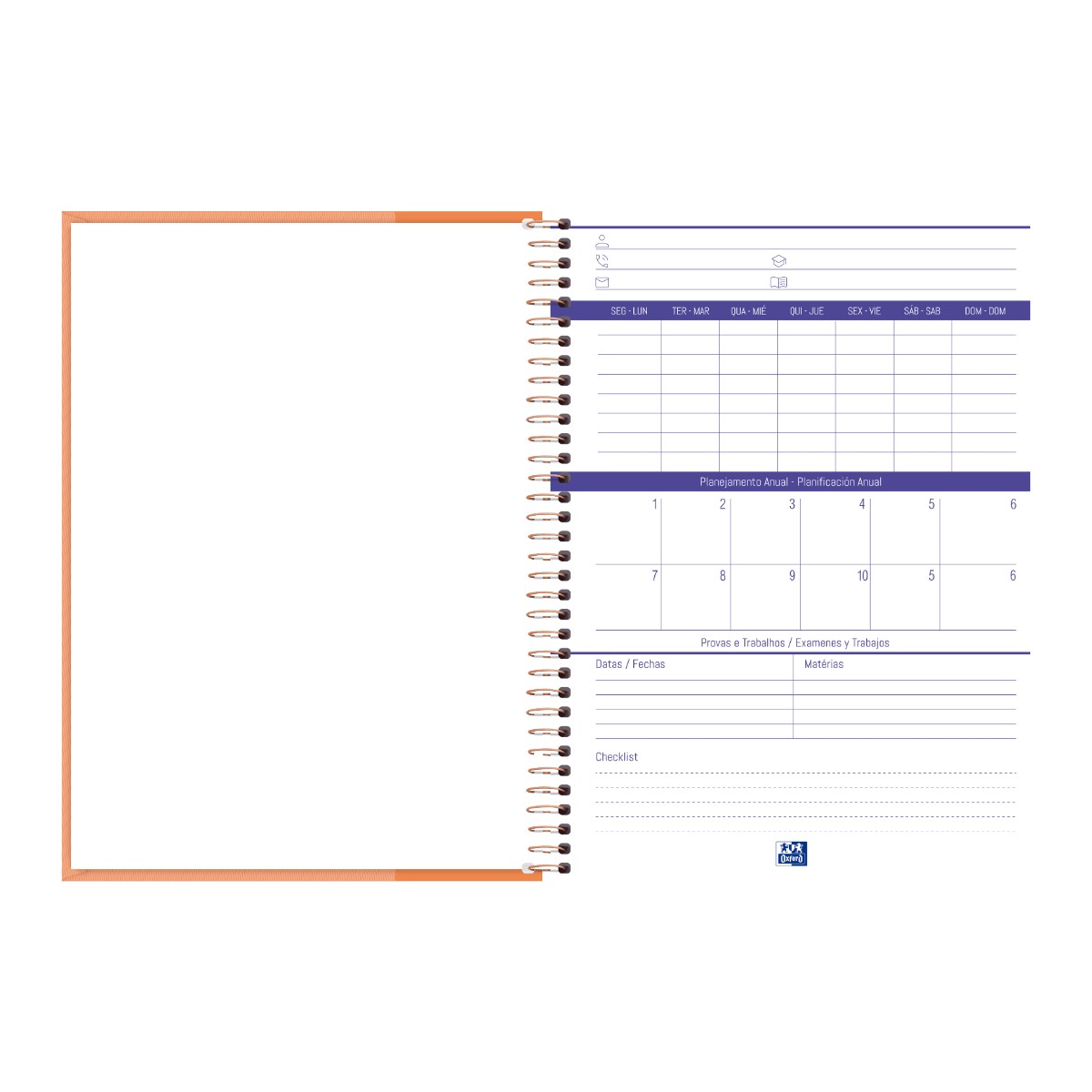 Caderno Universitário Oxford 1 Matéria - 80 Folhas - Peach Oxford