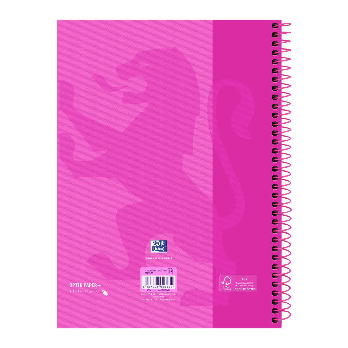 Caderno Universitário Oxford 1 Matéria - 80 Folhas - Rosa Oxford