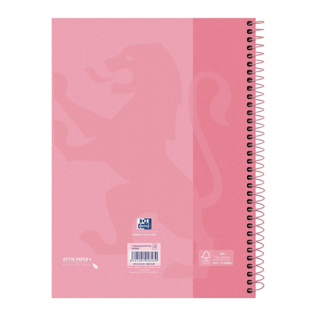 Caderno Universitário Oxford 1 Matéria - 80 Folhas - Rosa Oxford