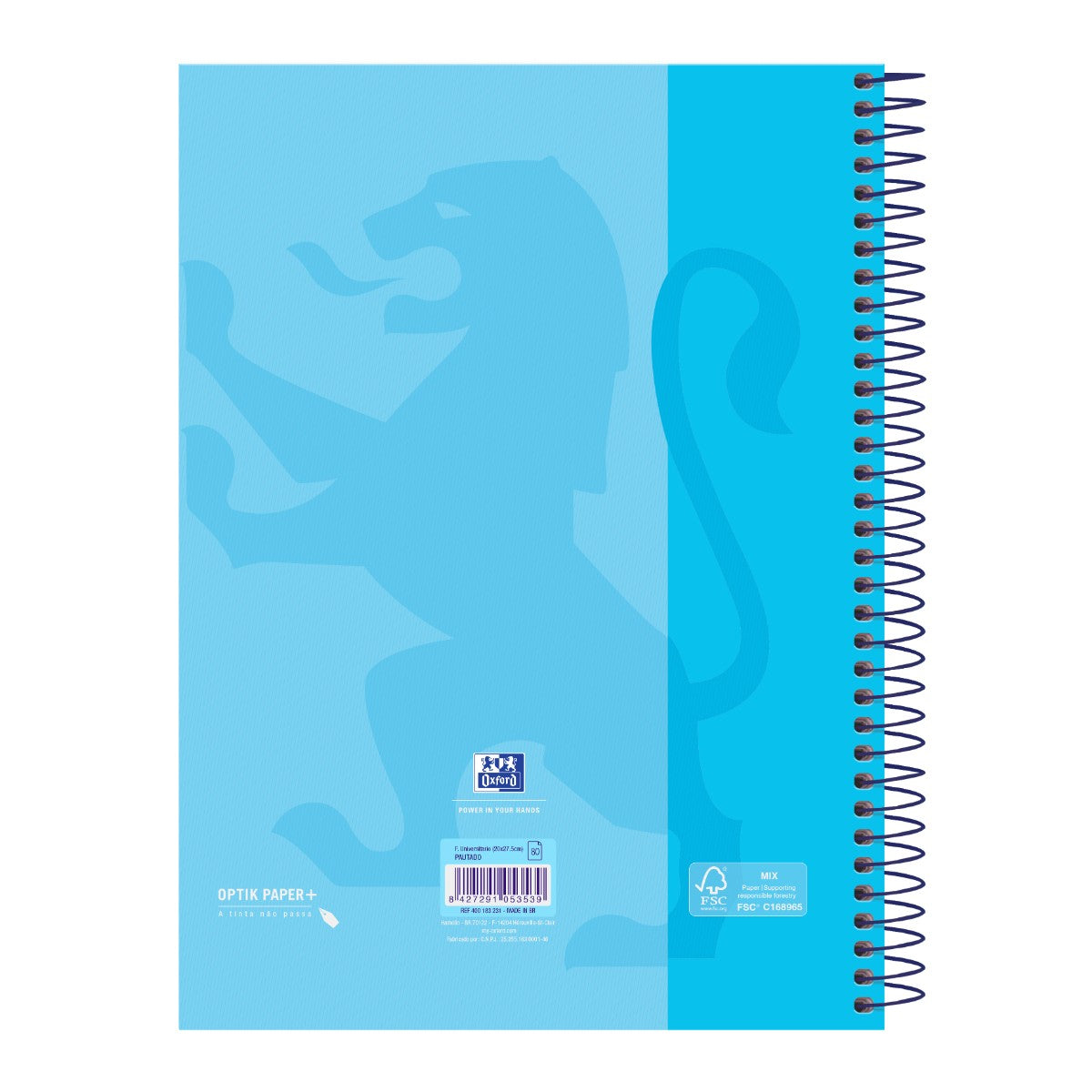 Caderno Universitário Oxford 5 Matérias - 120 Folhas - Azul Pastel Livraria Skilo