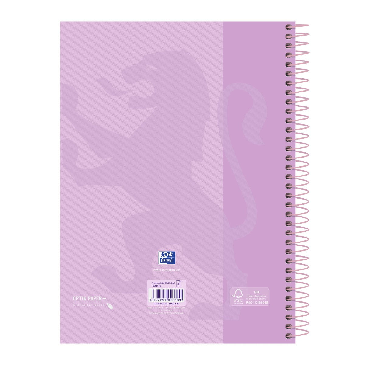 Caderno Universitário Oxford 5 Matérias - 120 Folhas - Lavanda Livraria Skilo