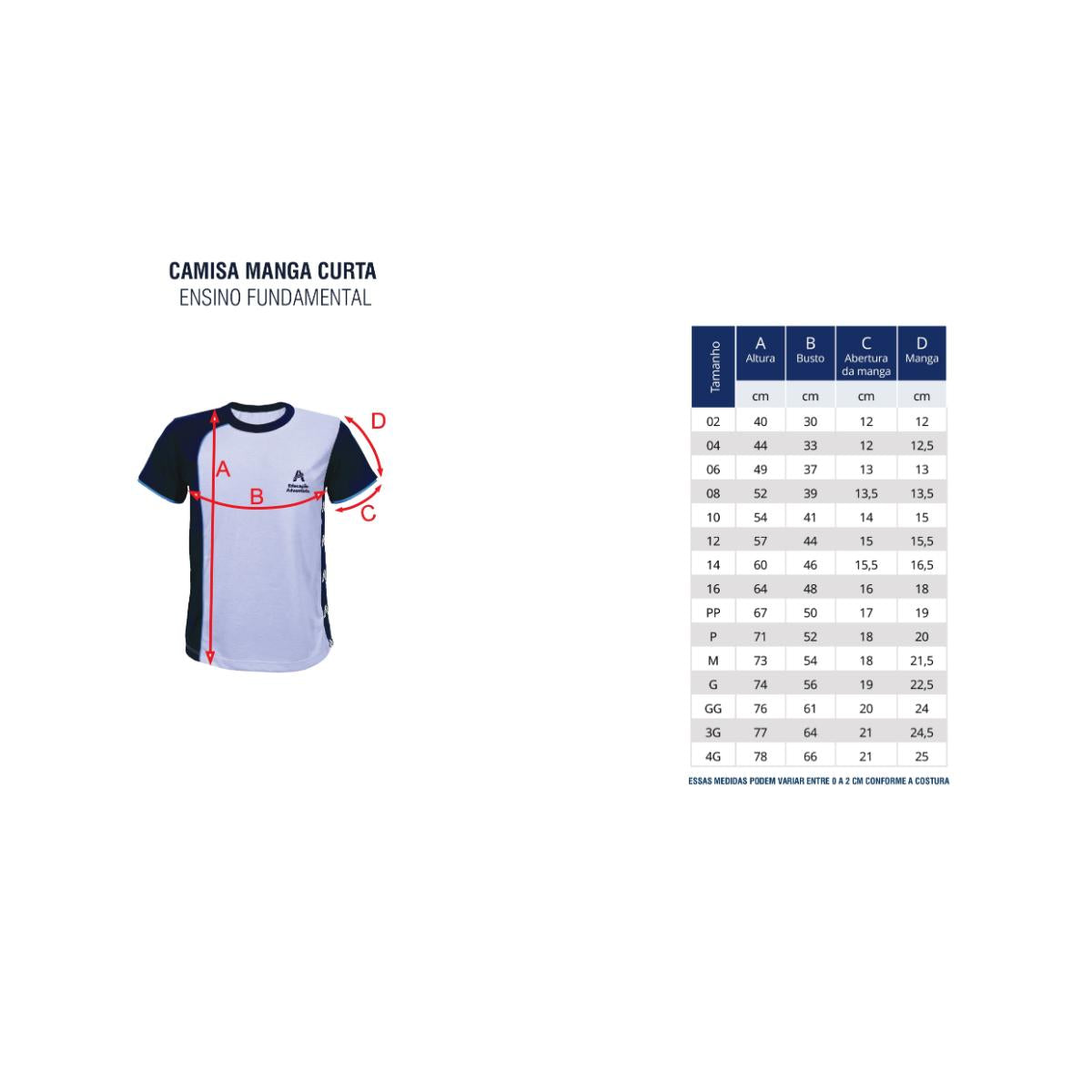 Camiseta Manga Curta - Colegio Adventista - Unissex Livraria Skilo