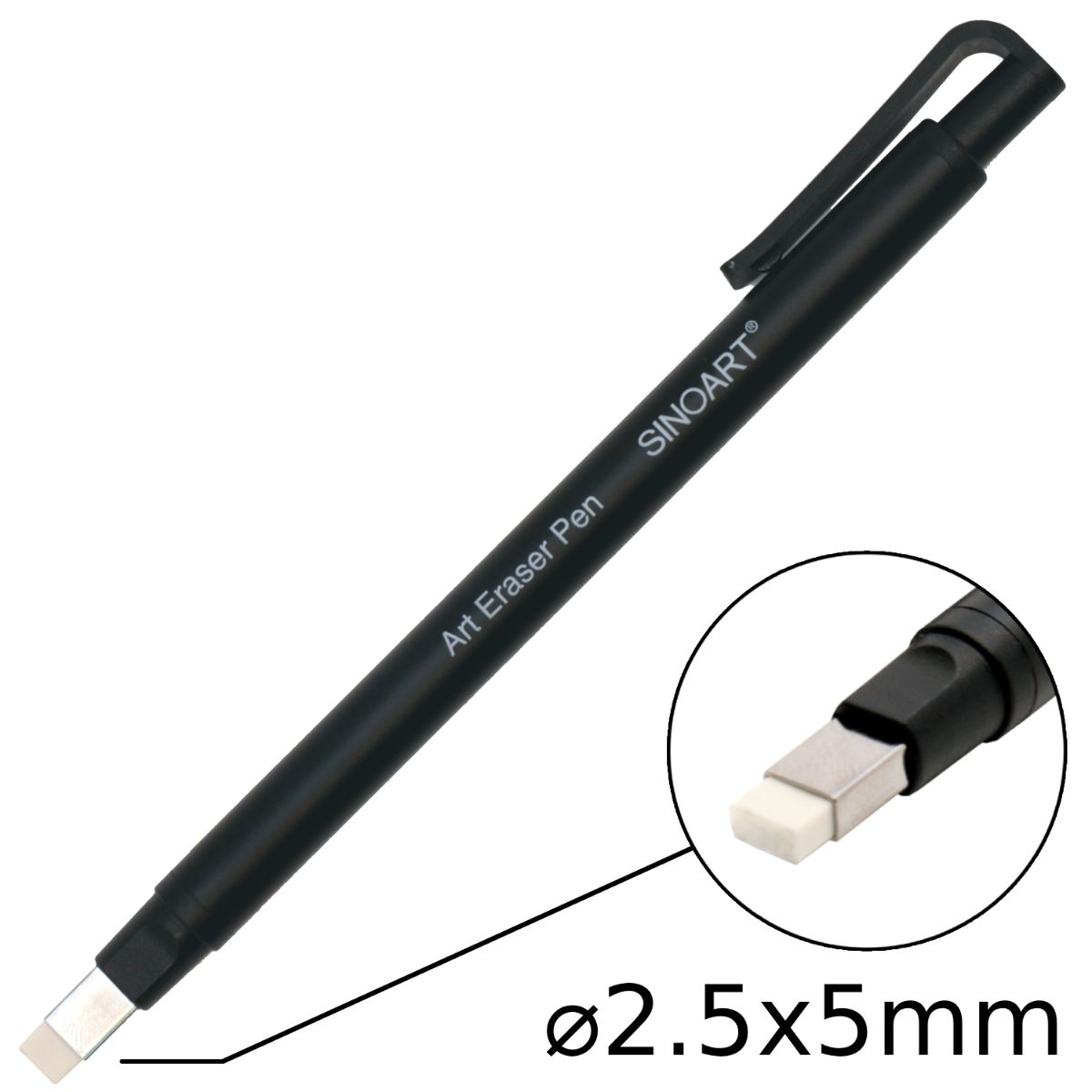 Caneta Borracha Sinoart A295B - 2,5mm Retangular Flat Sinoart