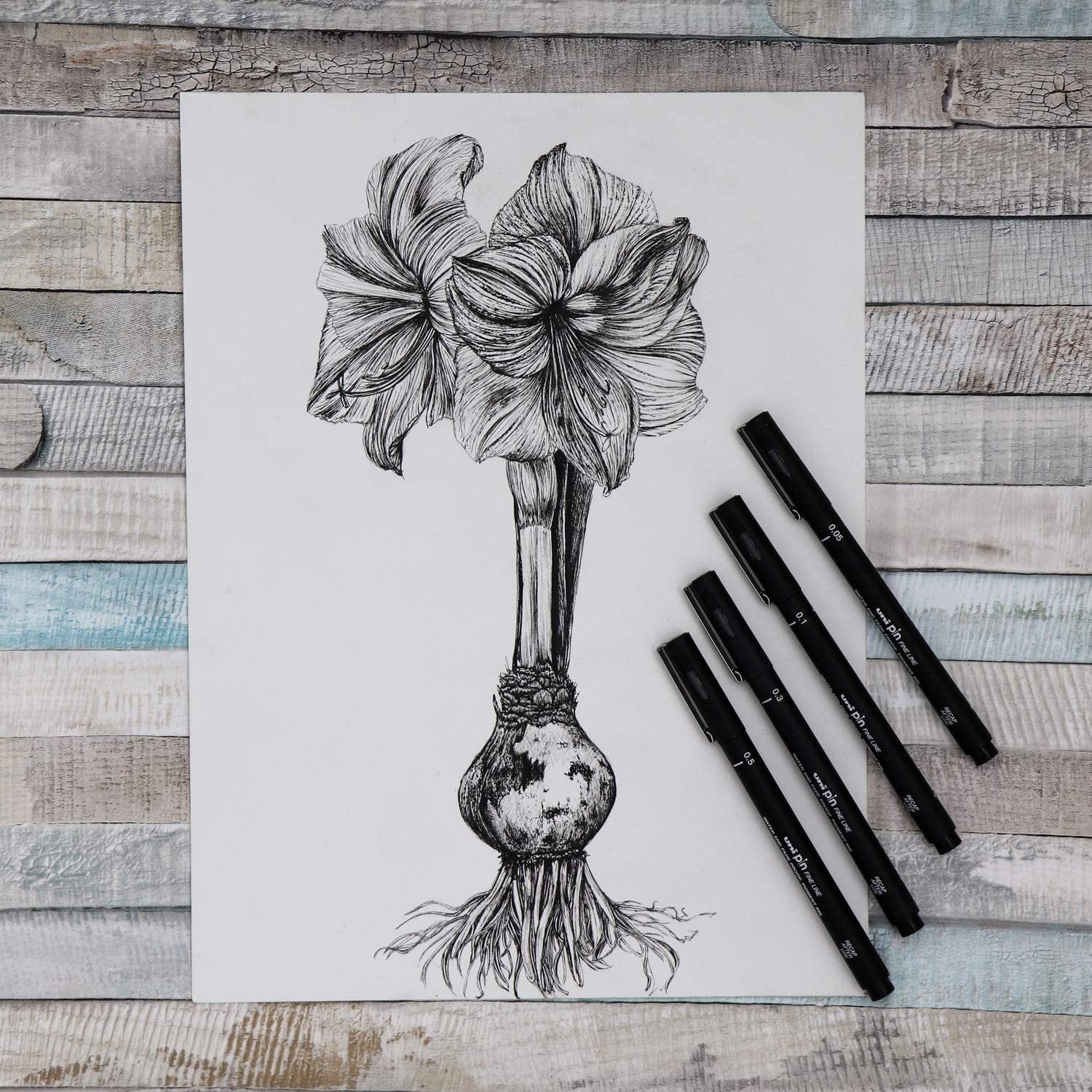 Caneta Brush Uni Pin Fine Line - Uni Pin Brush Uniball