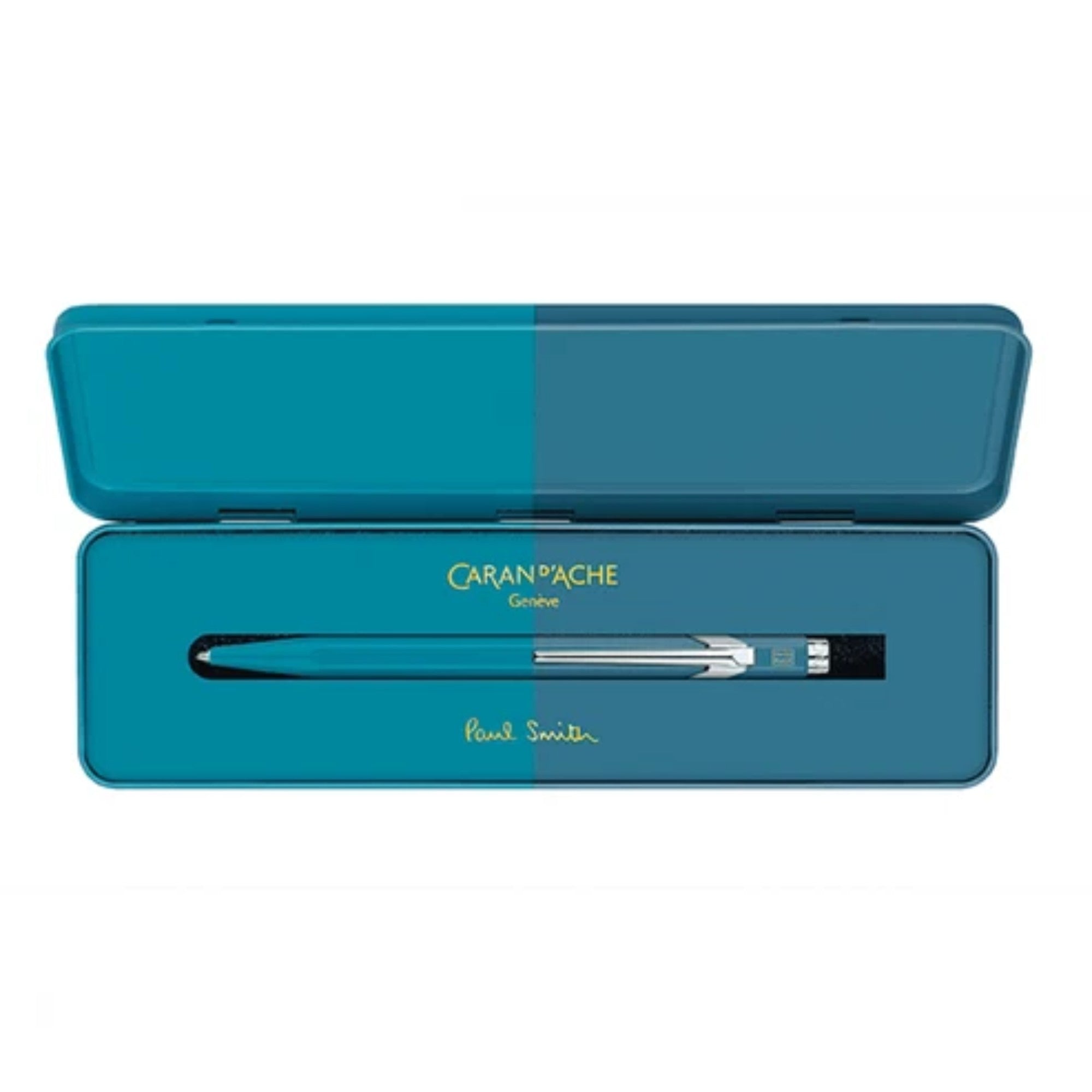 Caneta Caran d'Ache 849 Paul Smith - Cyan Blue/Steel Blue - Esferográfica Caran D´ Ache