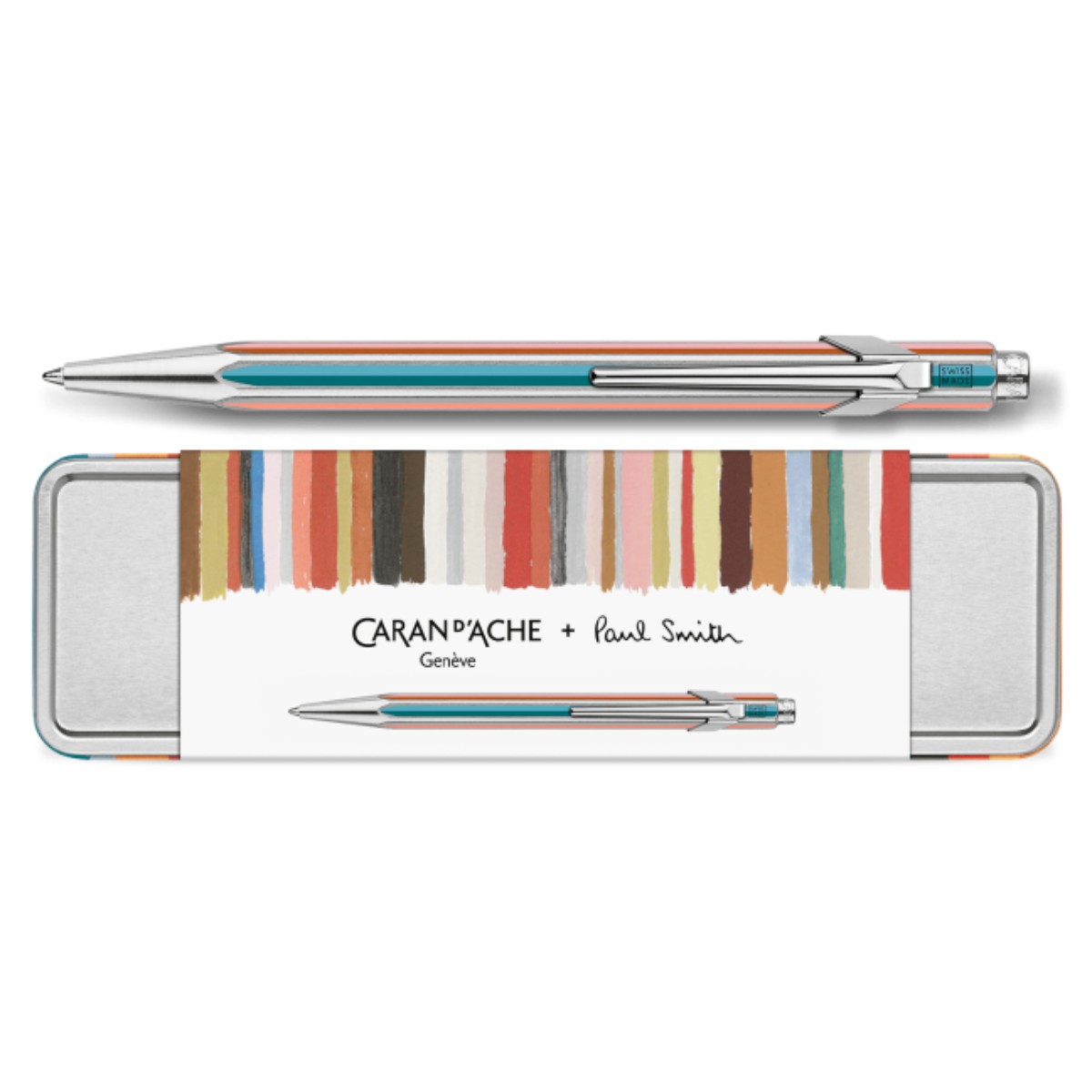 Caneta Caran D´Ache 849 -Paul Smith Grey Silver - Esferográfica Caran D´ Ache