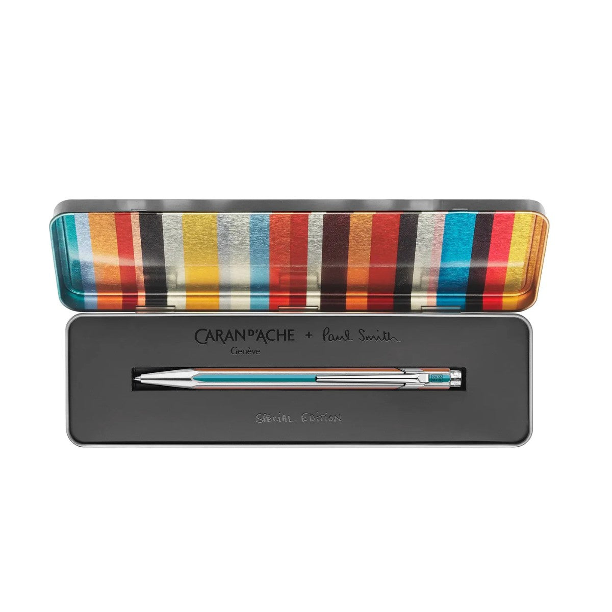 Caneta Caran D´Ache 849 -Paul Smith Grey Silver - Esferográfica Caran D´ Ache