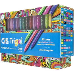 Caneta Cis Trigel - Display Com 60 Cores