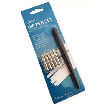 Caneta Dip Pen - Kit Caligrafia - Caneta + 5 Penas Sinoart