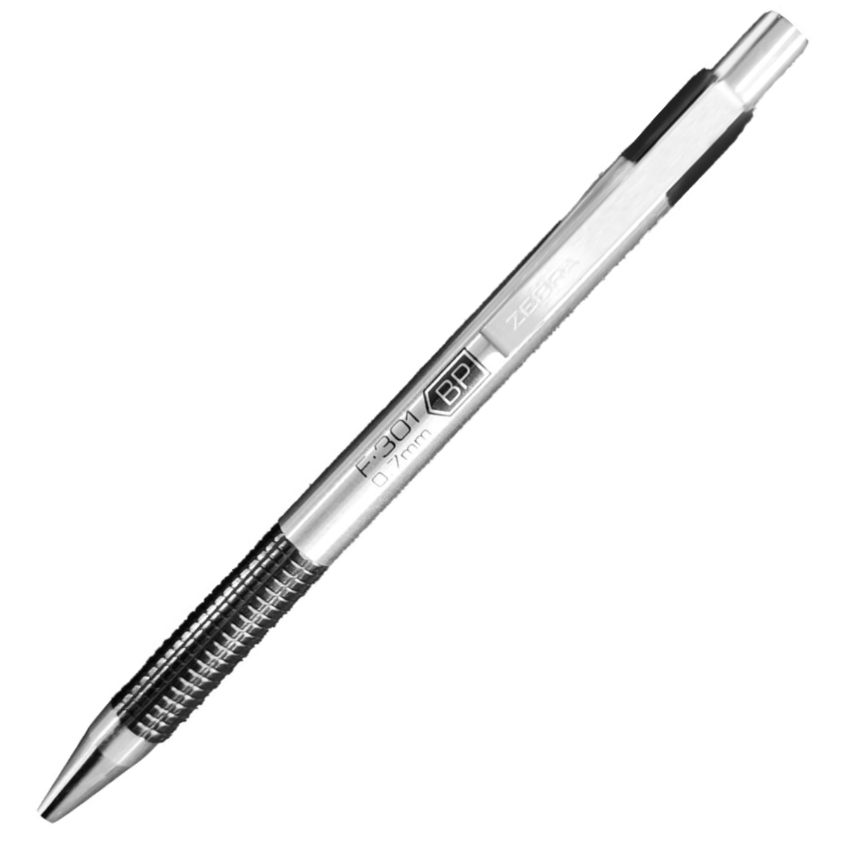 Caneta Esferográfica Zebra F-301 - Silver Zebra