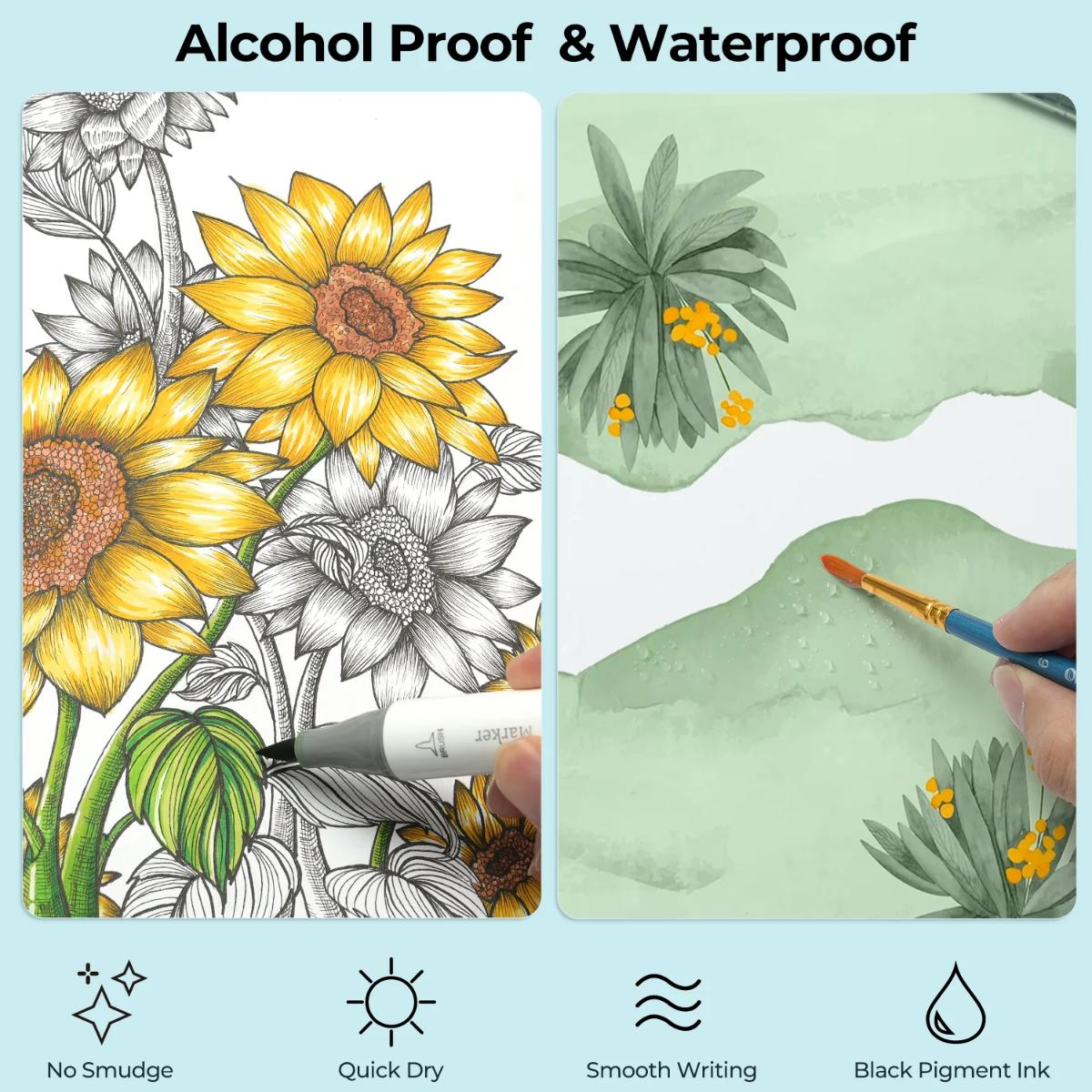 Caneta Fineliner Ohuhu - Estojo com 9 Canetas Ohuhu