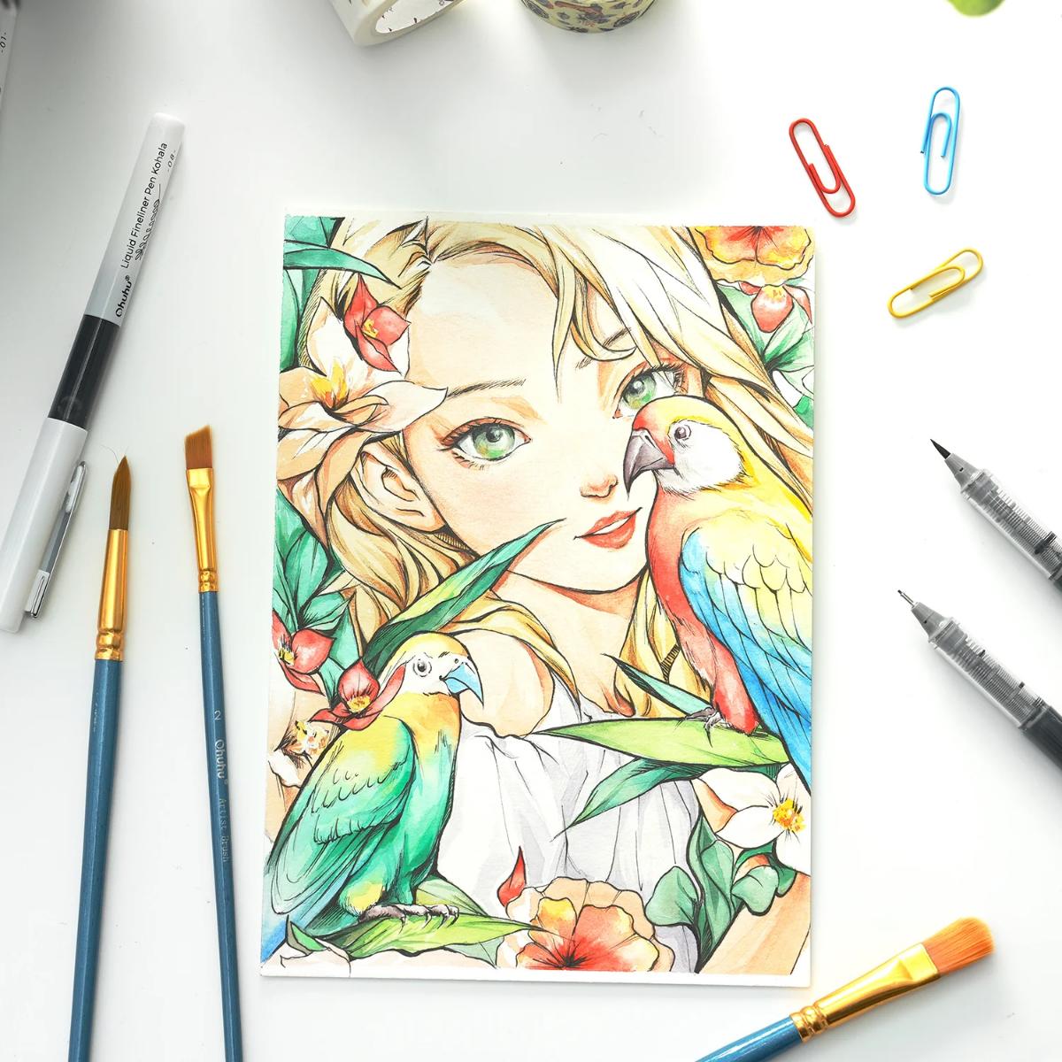 Caneta Fineliner Ohuhu - Estojo com 9 Canetas Ohuhu