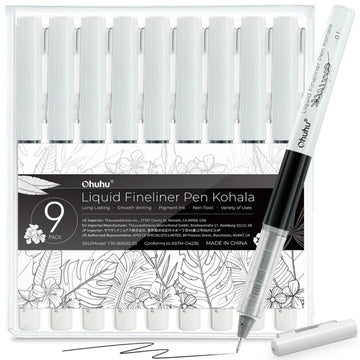 Caneta Fineliner Ohuhu - Estojo com 9 Canetas Ohuhu
