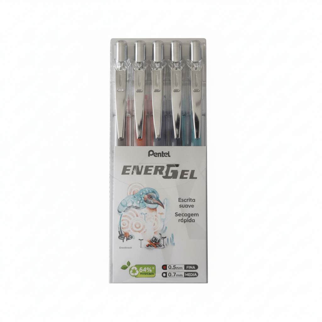 Caneta Gel Pentel Infree 0,5mm - Kit com 5 Cores Pentel