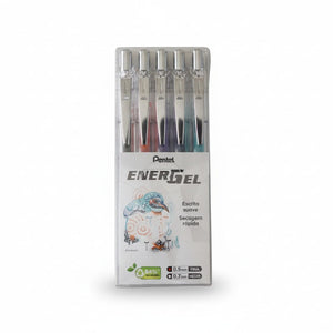 Caneta Gel Pentel Infree 0,7mm - Kit com 5 Cores