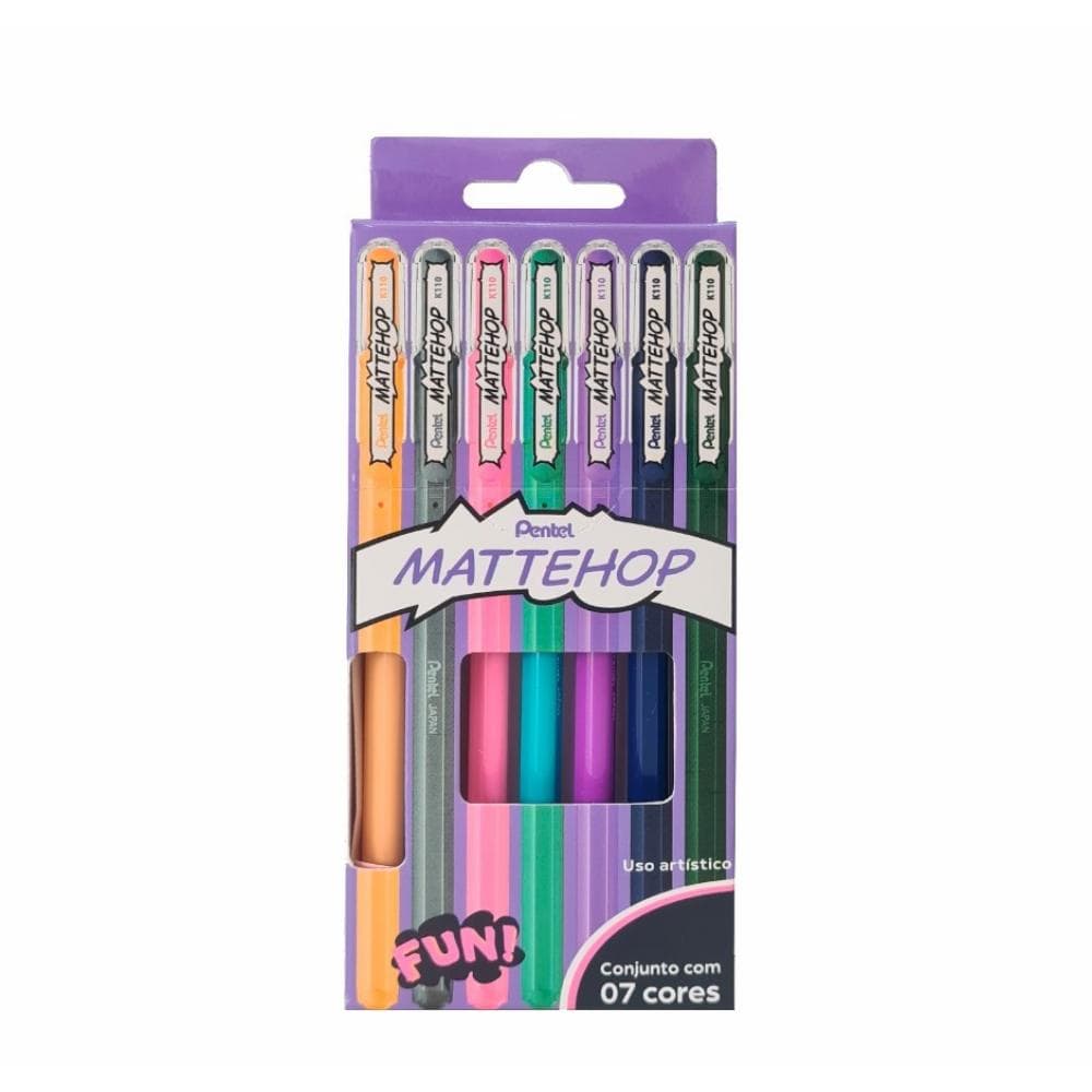 Caneta Gel Pentel Mattehop - Edição Sonhos - Kit com 7 Canetas Pentel