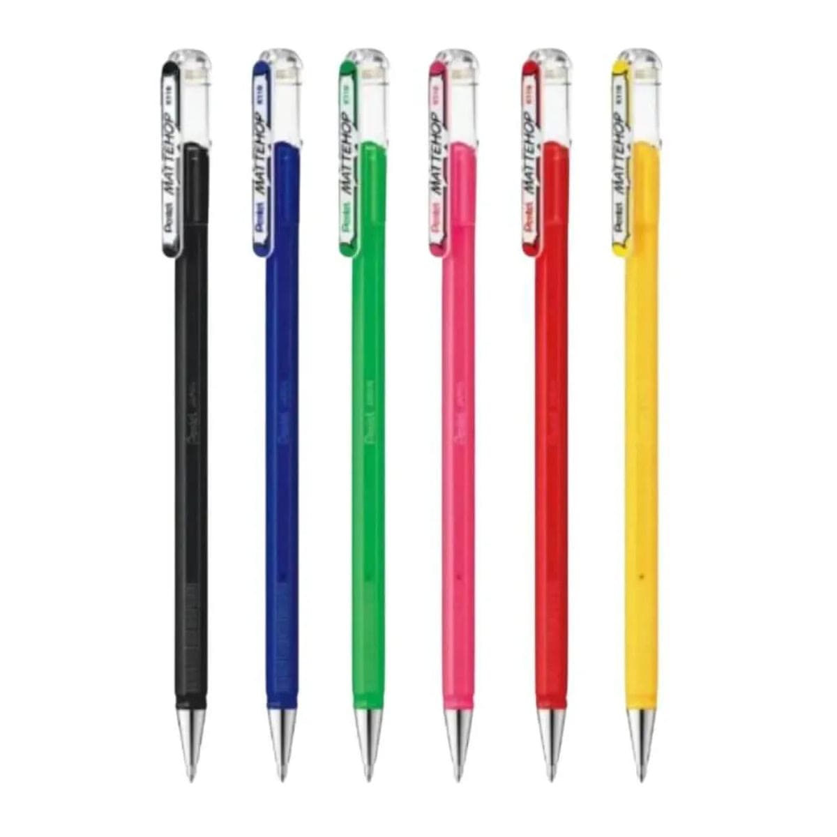 Caneta Gel Pentel Mattehop - Kit com 6 Cores Pentel
