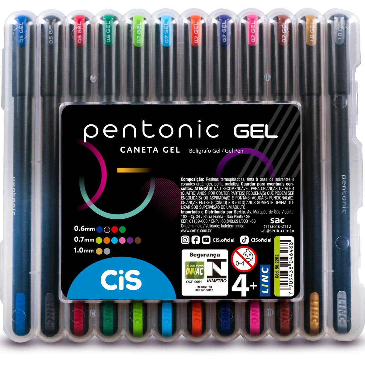Caneta Gel Pentonic Gel Cis - Estojo 12 Un Livraria Skilo