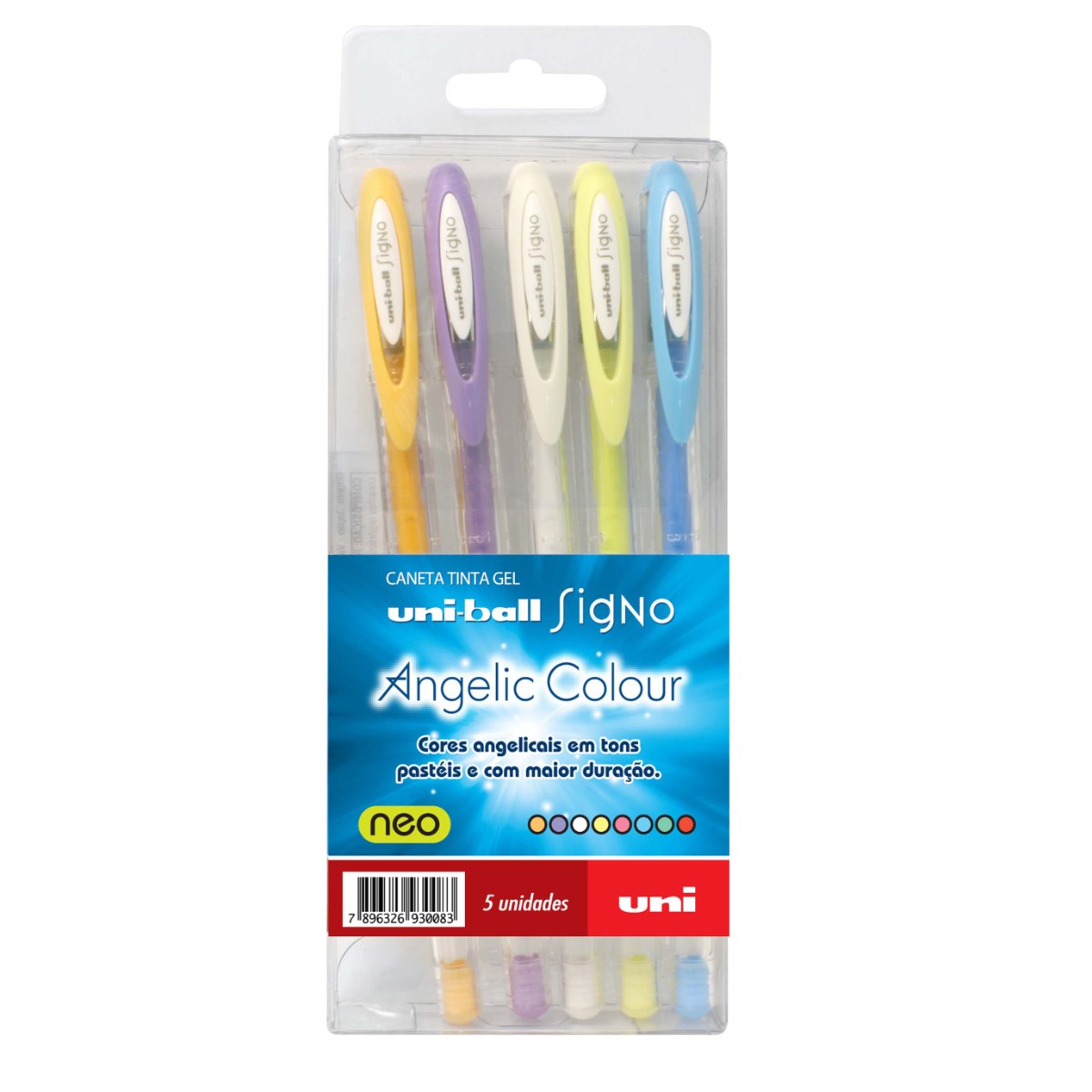 Caneta Gel Uni Ball Signo Angelic Colour - UM-120AC - 5 Cores Uni-Ball