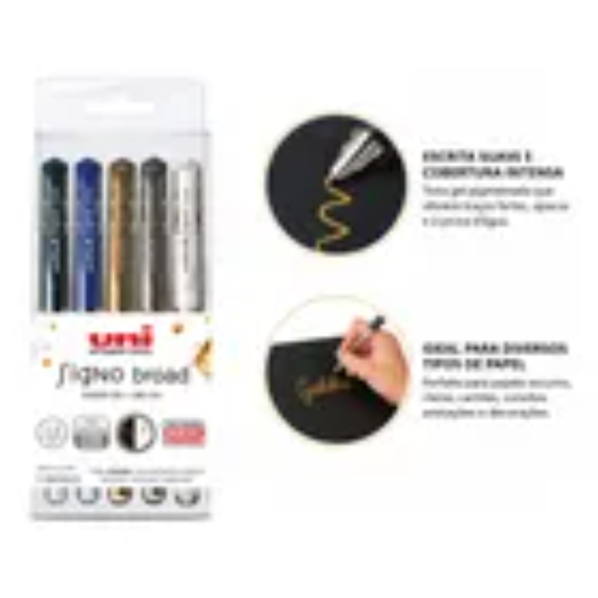 Caneta Gel Uni Ball Signo Broad  UM-153 - 5 Cores 1,0mm Uni-Ball