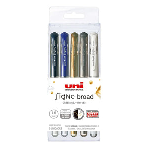 Caneta Gel Uni Ball Signo Broad  UM-153 - 5 Cores 1,0mm