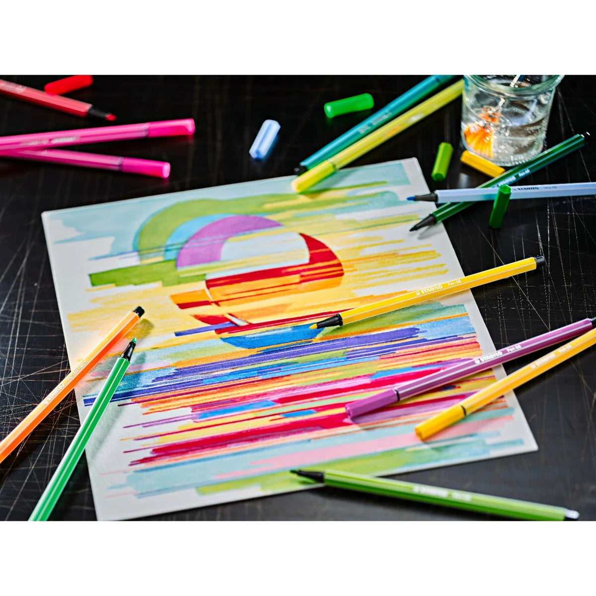 Caneta Hidrográfica Stabilo Pen 68 - Kit com 3 Cores - 6803-1-1 Stabilo