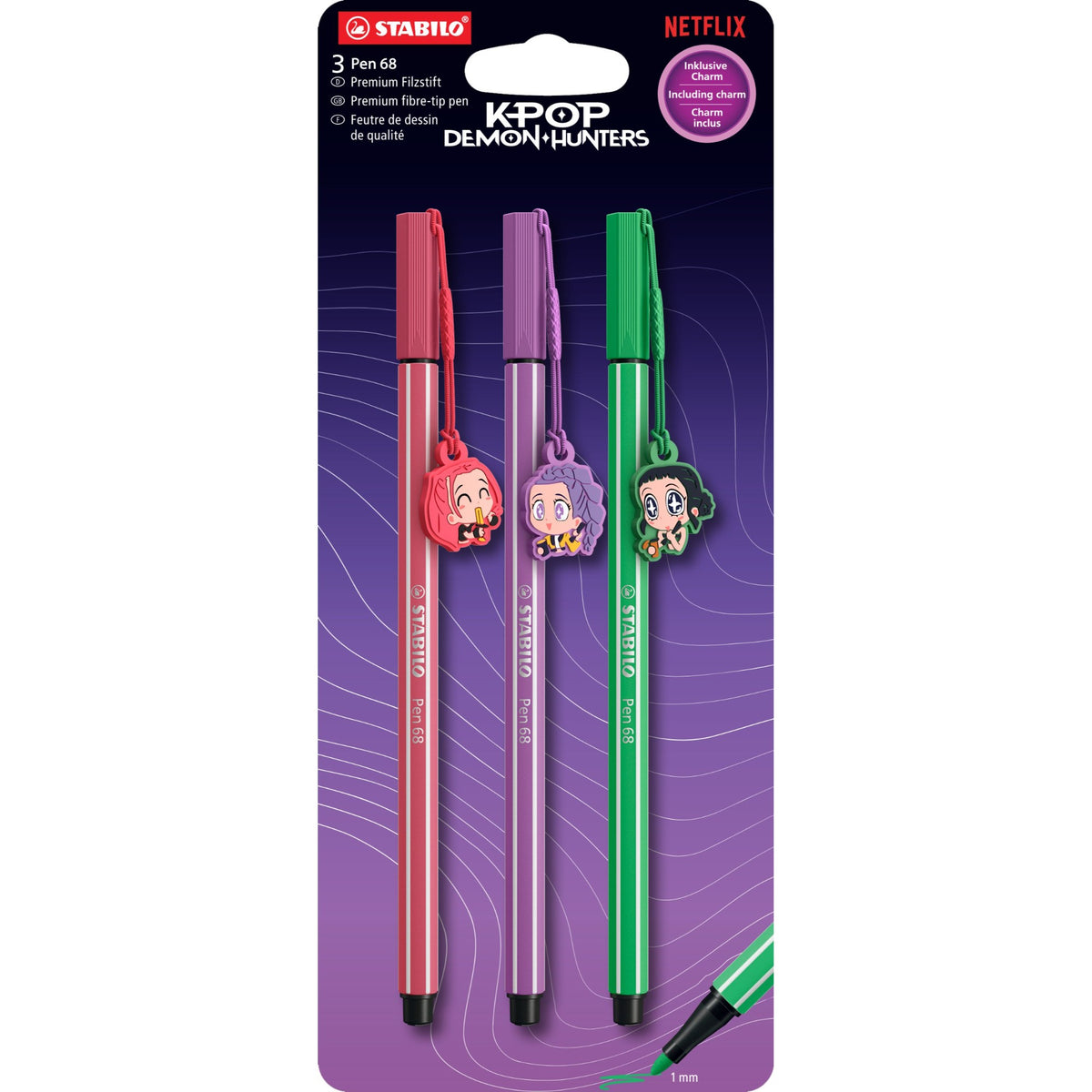 Caneta Hidrográfica Stabilo Pen 68 - Kit com 3 Cores - 6803-1-2 Stabilo