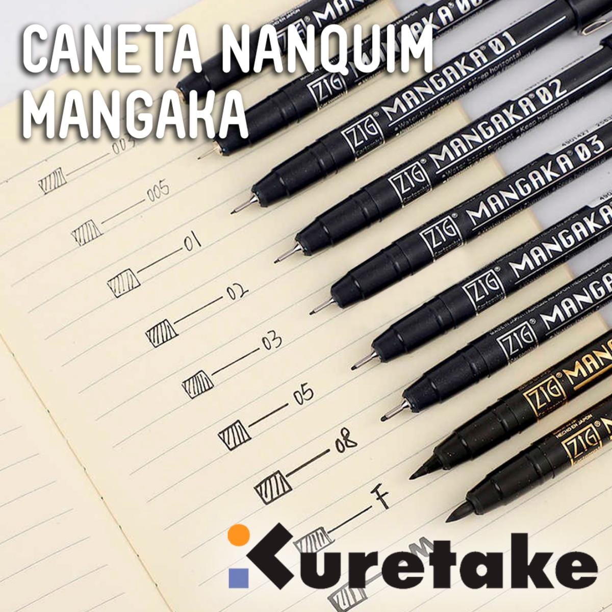 Caneta Nanaquim Kuretake Mangaka - Pontas Kuretake