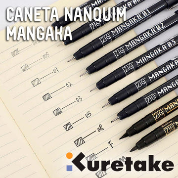 Caneta Nanaquim Kuretake Mangaka - Pontas Kuretake