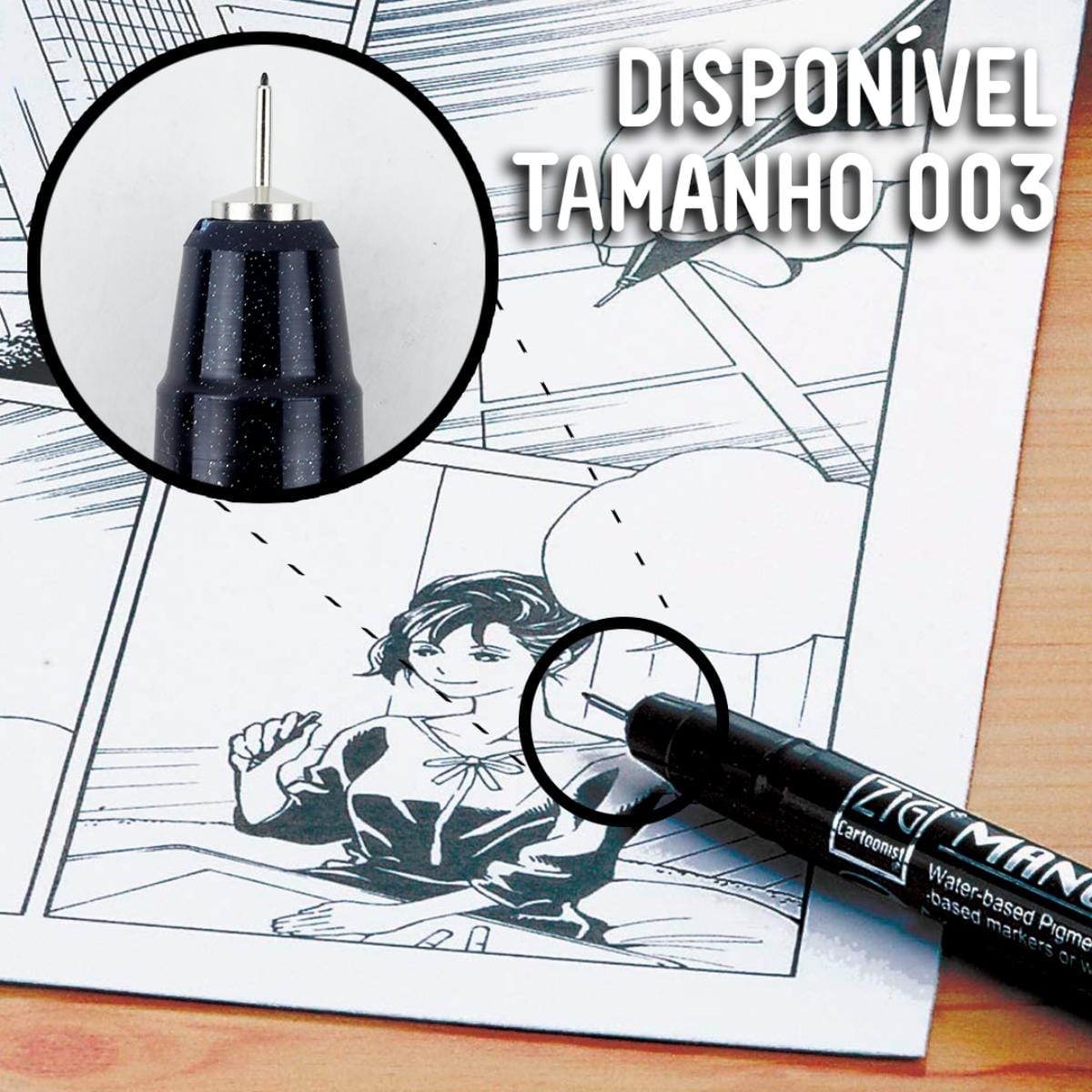 Caneta Nanaquim Kuretake Mangaka - Pontas Kuretake