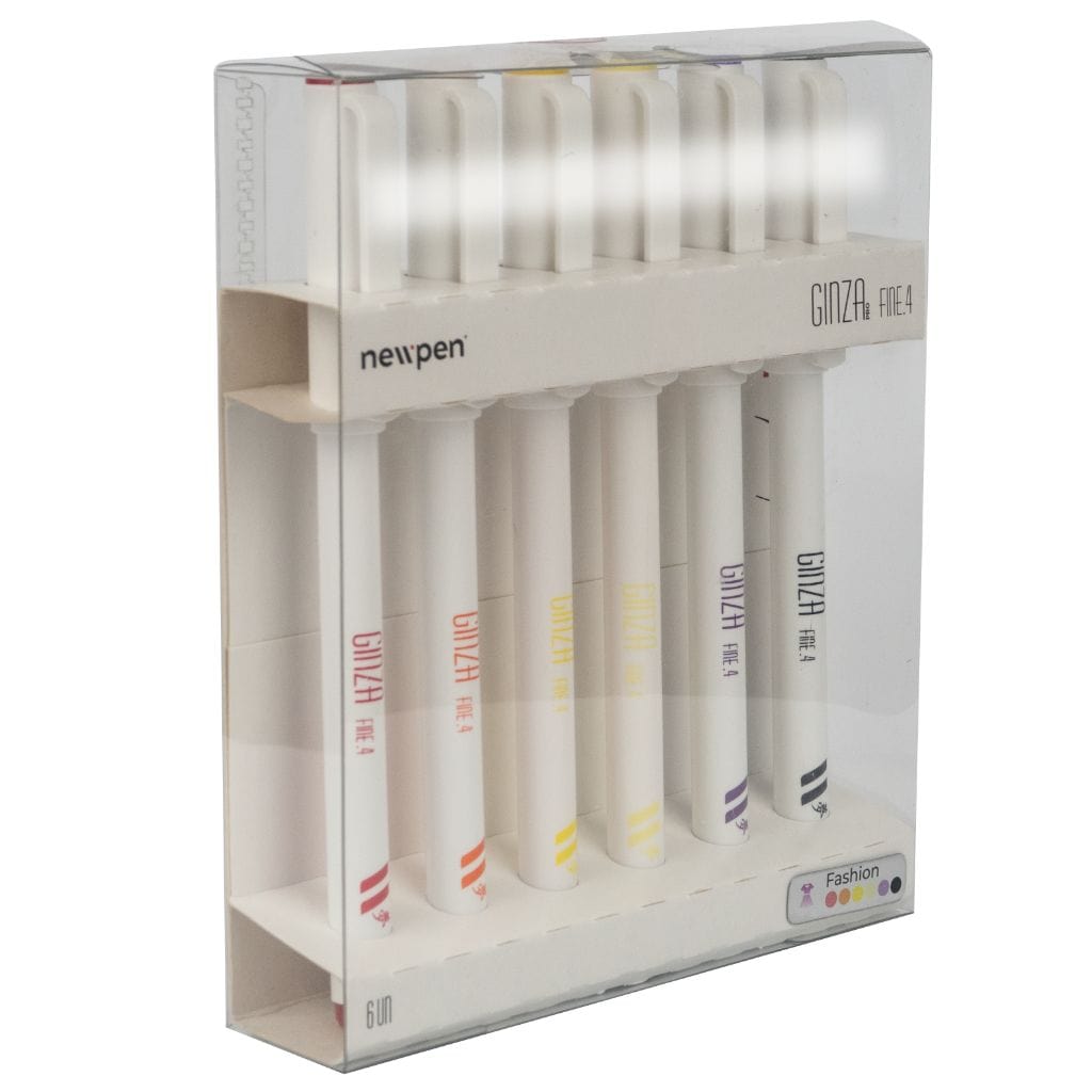 Caneta Newpen Ginza Fineliner 6 Cores - Fashion Colors NewPen