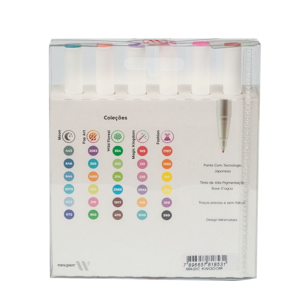 Caneta Newpen Ginza Fineliner 6 Cores - Moon NewPen