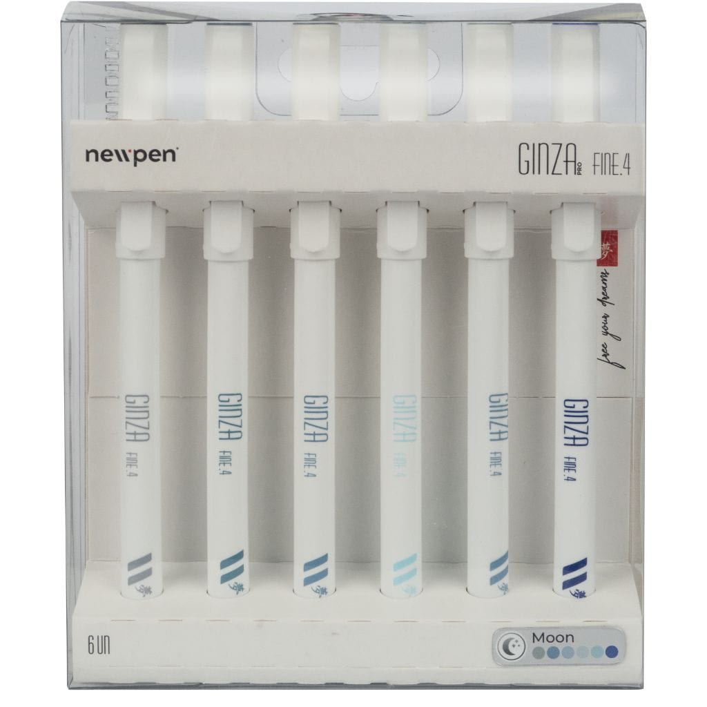 Caneta Newpen Ginza Fineliner 6 Cores - Moon NewPen